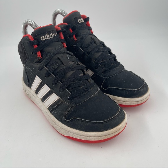 Adidas Kids Boys Hoops 2.0 B75743 Hi Top Black Orange Running Shoes-Size 2 Youth - Picture 12 of 12